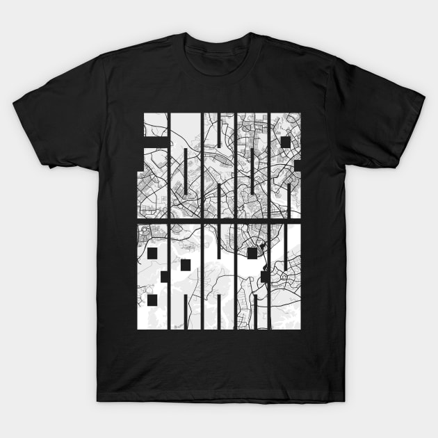 Johor Bahru, Malaysia City Map Typography - Light T-Shirt by deMAP Studio